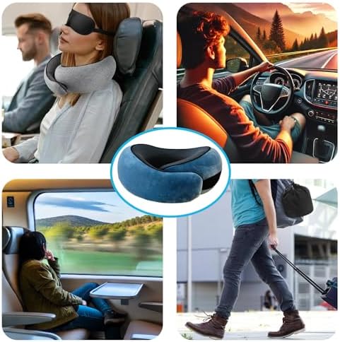 RVPYK Travel Neck Pillow Kit with 3D Eye Mask Earplugs