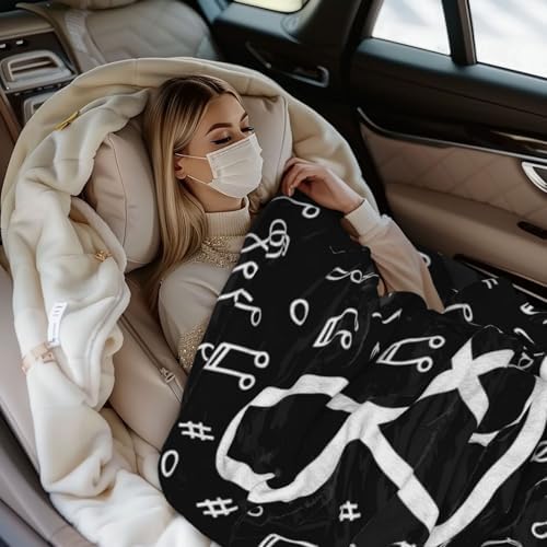 Ultra Soft Fleece Throw Blanket with Musical Symbols