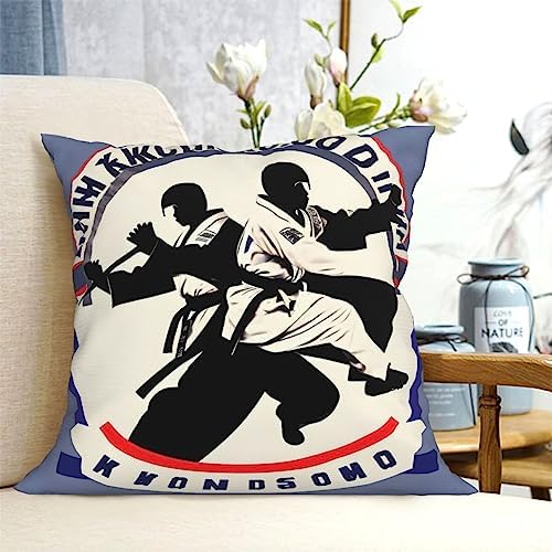 Ogniwo Taekwondo Throw Pillow 12x12 Inch Soft Square Cushion Cover