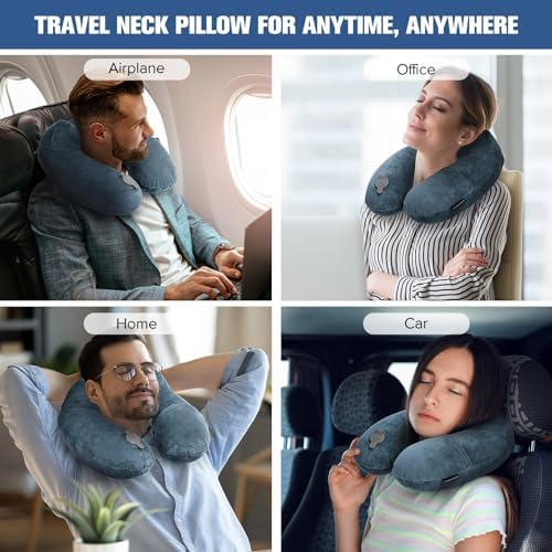 Rewondah Inflatable Travel Pillow - Neck Support Portable Washable