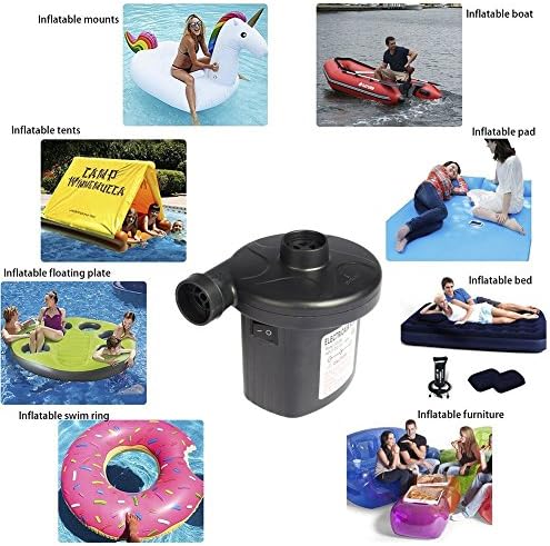 Sanipoe Electric Air Pump with 3 Nozzles and Dual Power