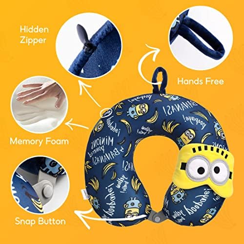 MINISO Minions Travel Neck Pillow with Eye Mask 1