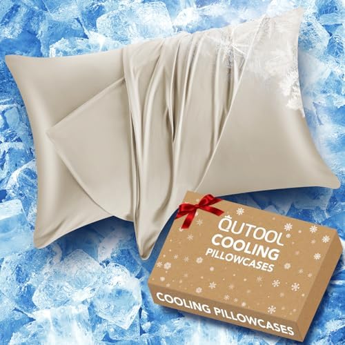 QUTOOL Cooling Pillow Cases Set of 2 Ice Cool for Hot Sleepers