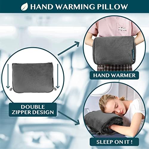 PAVILIA Travel Blanket Pillow 2-in-1 Combo Set 60x43 Gray