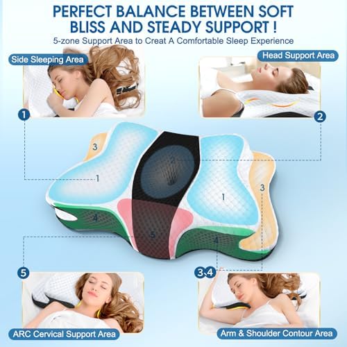 CHxxy Memory Foam Cervical Pillow for Neck Shoulder Pain Relief