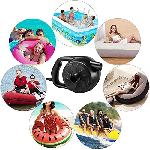 BUYMAX Electric Air Pump 300W Black with 5 Nozzles