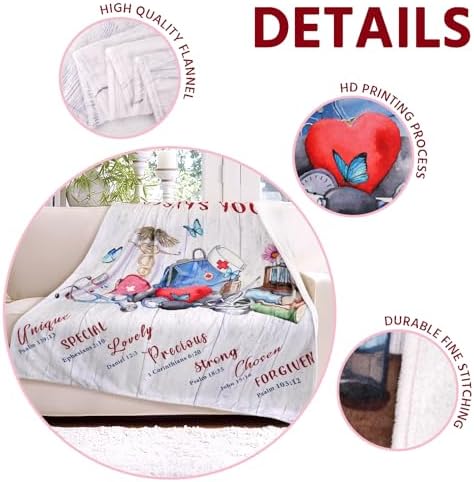 Soft Flannel Nurse Appreciation Throw Blanket 50x60