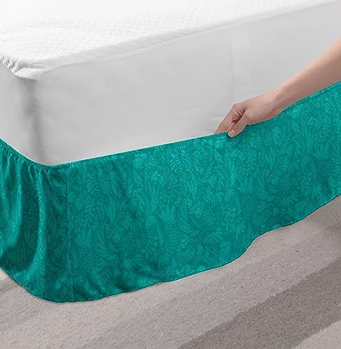 Ambesonne Abstract Bedskirt - Dark Seafoam Teal TwinTwin XL