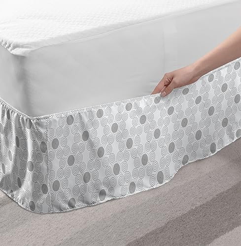 Ambesonne Geometric Bed Skirt - Taupe Grey TwinTwin XL