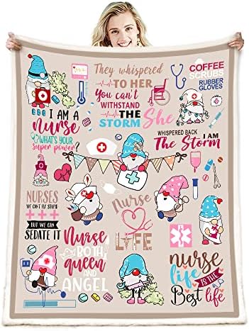 Belperan Nurse Appreciation Sherpa Throw Blanket - 50x60