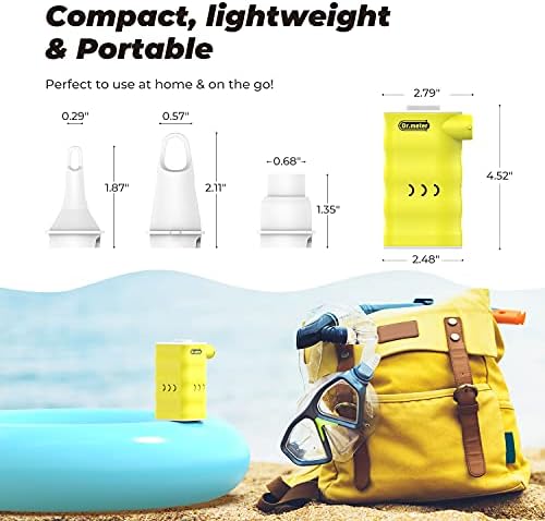 Drmeter Rechargeable Air Mattress Pump with 6000mAh Battery