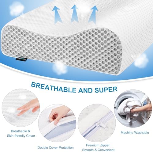 Pwperry Cervical Neck Pillow for Pain Relief and Comfort