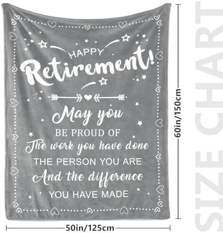 Retirement Throw Blanket - Cozy Grey 50x60 Inches