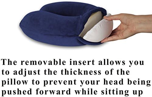 TravelMate Memory Foam Neck Pillow - Adjustable Dark Blue