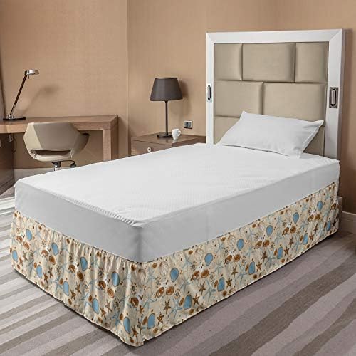 Ambesonne Seashells Bed Skirt with Starfish Print