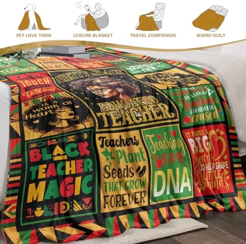Black Teacher Appreciation Throw Blanket 60x50