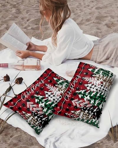 Waterproof Pillow Protector 2 Pack with Plaid Design