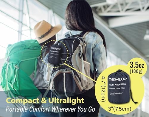 TREKOLOGY Inflatable Travel Neck Pillow for Airplanes