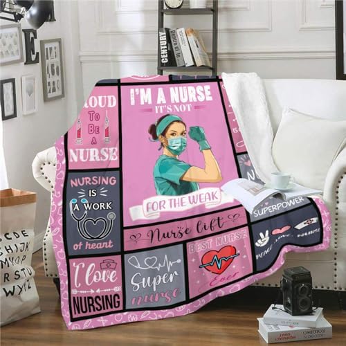 Nurse Appreciation Throw Blanket 50x60 Soft Flannel Gift