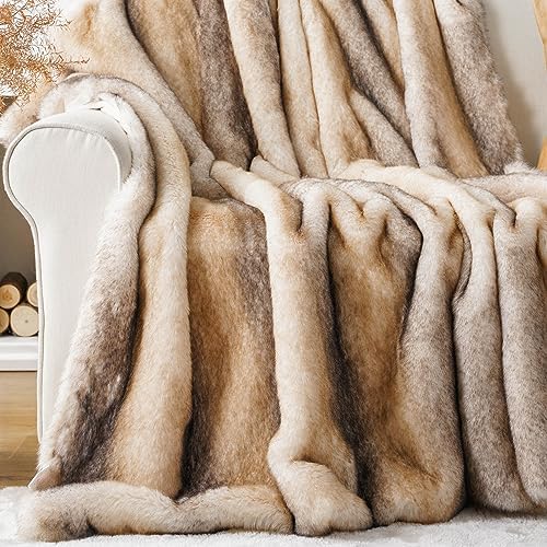 BATTILO HOME Luxury Faux Fur Throw Blanket 50x60