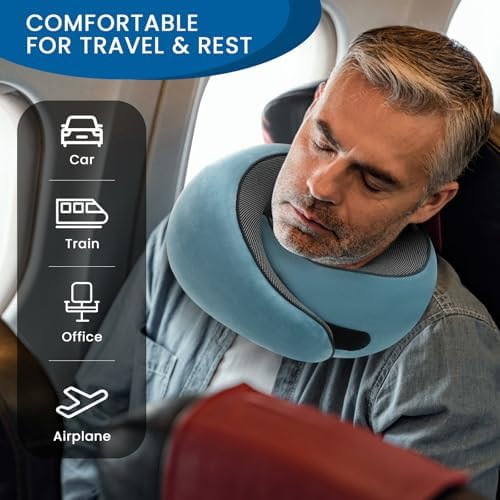 Travel Pillow with Adjustable Memory Foam Support
