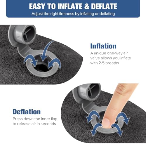 Rewondah Inflatable Neck Travel Pillow - Comfortable for Airplanes Cars