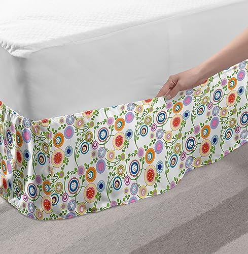 Ambesonne Floral Bedskirt Spring Theme