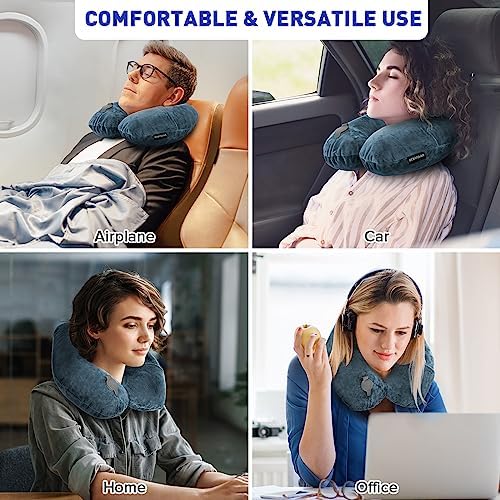 Rewondah Inflatable U-Shape Neck Pillow for Travel