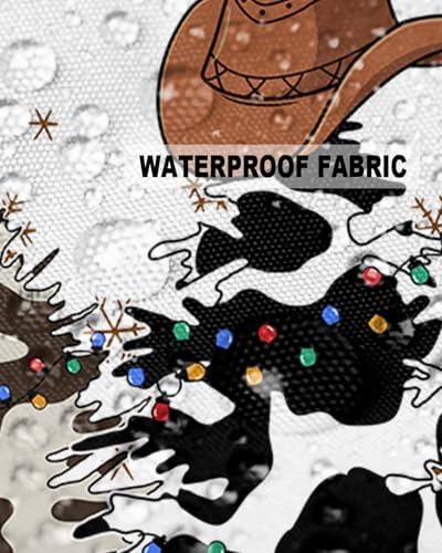 Waterproof Pillow Protector 2 Pack Christmas Themed Cow Tree Design 12x20 Inch