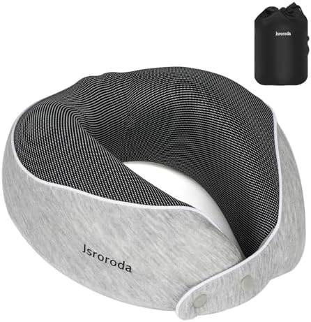 Jsroroda 360-Degree Travel Neck Pillow - Memory Foam Breathable Comfortable