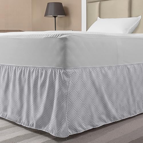 Ambesonne Pale Purple Blue Bed Skirt with Elastic Wrap