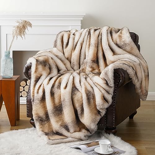 BATTILO HOME Luxury Faux Fur Throw Blanket 50x60