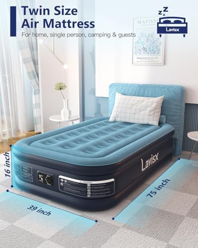 Lavisx Twin Air Mattress with Built in Pump 16 Raised Bed 1