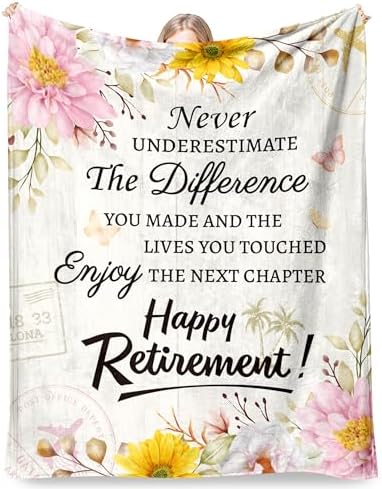 HeartGlint Retirement Gifts for Women 2025 - Soft Flannel Blanket