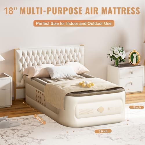 Sebor Air Mattress Twin with Rechargeable Pump 18