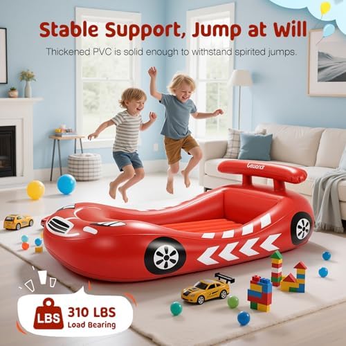 Lewondr Inflatable Racecar Toddler Bed Red