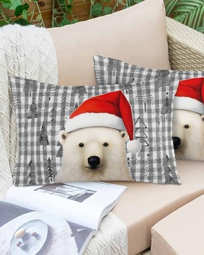 Waterproof Pillow Protector 2 Pack Black Buffalo Bear Design