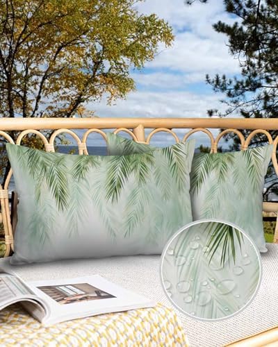 Waterproof Pillow Protector 2 Pack 12x20 Inches with Zipper and Nature Design