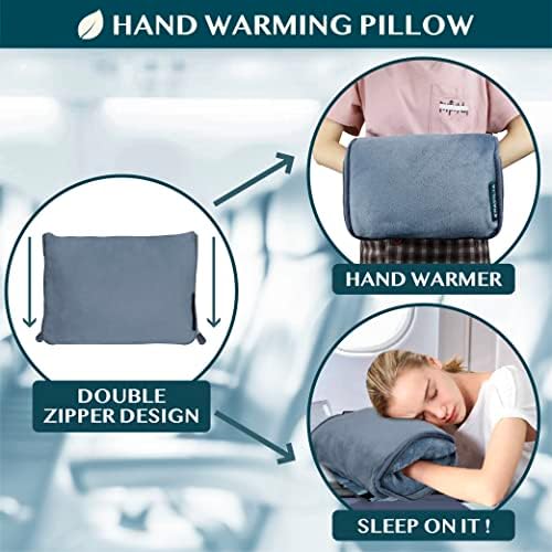PAVILIA Travel Blanket Pillow 60x43 Slate Blue