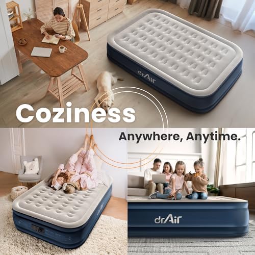 Dr Air Queen Air Mattress with Built-in Pump and Carry Bag