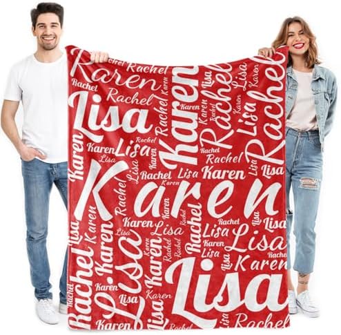 Custom Name Blanket - Personalized Flannel Throw for Boys Girls Adults Pets