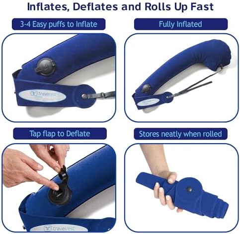 Travelrest Ultimate Inflatable Neck Body Pillow - Blue 1