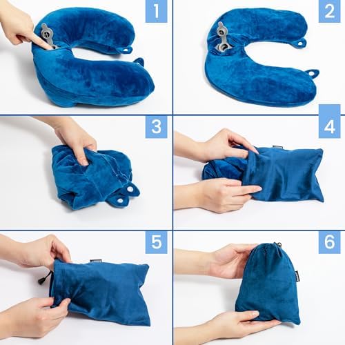 Anmerl Inflatable Travel Pillow with Velvet Cover