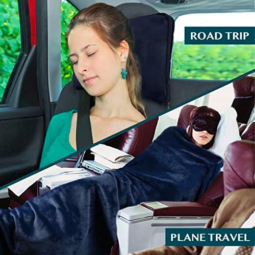PAVILIA Travel Blanket Pillow Combo Set