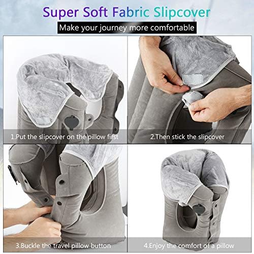 Simptech Inflatable Travel Pillow with Soft Slipcover 1