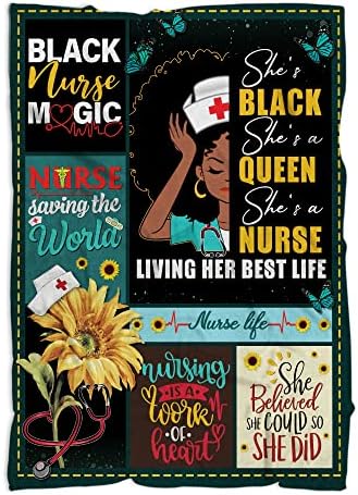 MUCHNEE Nurse Blanket - Personalized Throw for Nurses Students Graduates