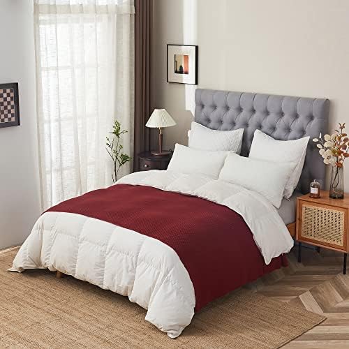 Longhui Bedding Wine Red Knitted Throw Blanket