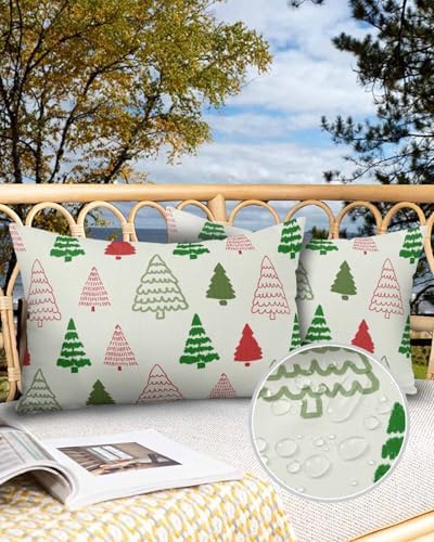 Waterproof Pillow Protector 2 Pack Christmas Tree Pattern