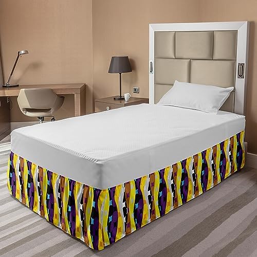 Ambesonne Colorful Bedskirt with Elastic Wrap