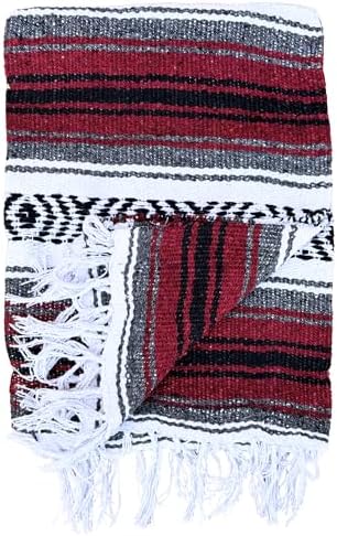 Del Mex Classic Mexican Blanket - 70x50 Burgundy